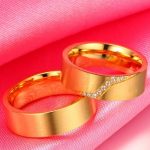 Herren-Ehering, Edelstahl, Mattgold, Größe 10