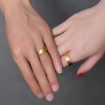 Herren-Ehering, Edelstahl, Mattgold, Größe 12