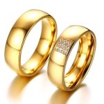 Herren-Ehering aus Edelstahl, Gold, Größe 10