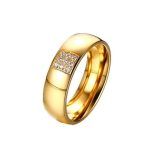 Damen-Ehering aus Edelstahl, Gold, Größe 9