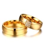 Damen-Ehering aus Edelstahl, Gold, Größe 7