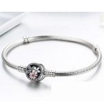 Silberarmband mit Kirschblüte, 19 cm