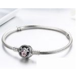 Silberarmband mit Kirschblüte, 17 cm