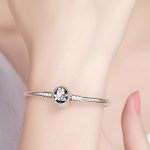 Silberarmband mit Kirschblüte, 17 cm