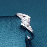 Damen-Verlobungsring, klassisch, Silber, Größe 8