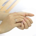 Damen-Verlobungsring, klassisch, Silber, Größe 8