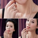 Damen-Verlobungsring, klassisch, Silber, Größe 8