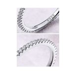 Silberring, verziert mit Kristallsteinen, Größe 7