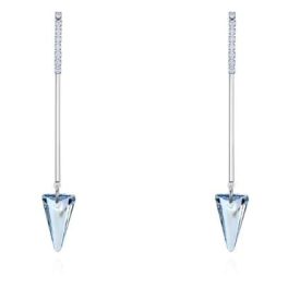   Dreieckige Ohrringe verziert mit Swarovski-Kristallen, hellblau