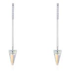 Dreieckige Ohrringe verziert mit Swarovski-Kristallen, Pfirsich