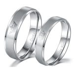  Herren-Ehering, Edelstahl, Silber, Größe 11