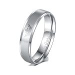  Damen-Ehering, Edelstahl, Silber, Größe 8