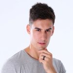  Herren-Ehering, Edelstahl, schwarz, Größe 9