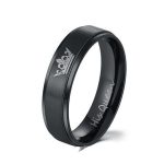  Damen-Ehering, Edelstahl, schwarz, Größe 5