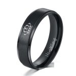  Herren-Ehering, Edelstahl, schwarz, Größe 10