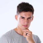  Herren-Ehering, Edelstahl, schwarz, Größe 10