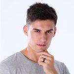  Herren-Ehering, Edelstahl, schwarz, Größe 11