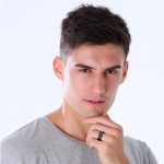  Herren-Ehering, Edelstahl, schwarz, Größe 12