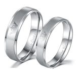  Herren-Ehering, Edelstahl, Silber, Größe 9