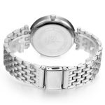  Elegante Damenarmbanduhr mit Kristallen, silberfarben