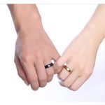  Damen-Ehering, gekrönt, Edelstahl, Gold, Größe 6