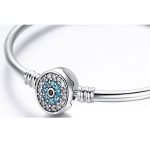 Silberarmband mit blauem Augenmotiv, 17 cm