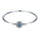  Silberarmband mit blauem Augenmotiv, 19 cm
