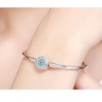  Silberarmband mit blauem Augenmotiv, 19 cm