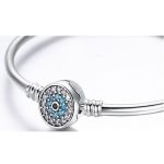 Silberarmband mit blauem Augenmotiv, 21 cm