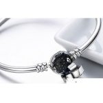 Silberarmband mit blauem Augenmotiv, 21 cm