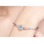 Silberarmband mit blauem Augenmotiv, 21 cm