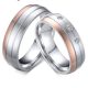  Damen-Ehering, Edelstahl, Silber/Rosa, Größe 8