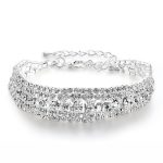  Versilbertes Kristallarmband, silberfarben