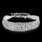  Versilbertes Kristallarmband, silberfarben