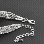  Versilbertes Kristallarmband, silberfarben