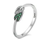 Silberring mit Blattmotiv, Größe 7