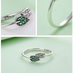 Silberring mit Blattmotiv, Größe 8