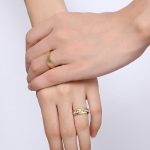  Herren-Ehering, Edelstahl, Gold, Größe 6