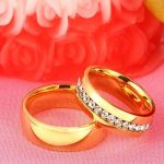  Herren-Ehering, Edelstahl, Gold, Größe 8