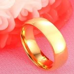  Herren-Ehering, Edelstahl, Gold, Größe 9