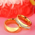  Herren-Ehering, Edelstahl, Gold, Größe 9