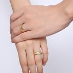  Herren-Ehering, Edelstahl, Gold, Größe 9