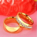  Herren-Ehering, Edelstahl, Gold, Größe 11