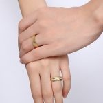  Herren-Ehering, Edelstahl, Gold, Größe 11