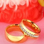  Herren-Ehering, Edelstahl, Gold, Größe 12