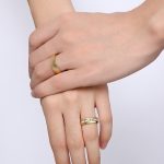  Herren-Ehering, Edelstahl, Gold, Größe 12