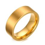 Herren-Ehering, breit, Edelstahl, goldfarben, Größe 10