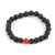  Meditationsarmband mit schwarzem Lavastein und rotem Achat