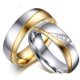  Damen-Ehering, Edelstahl, Gold, Größe 6