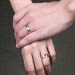  Damen-Ehering, Edelstahl, Gold, Größe 6